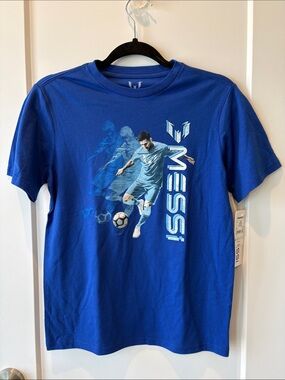 Blue Messi Graphic Soccer Tee